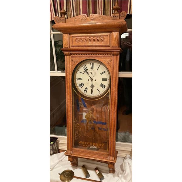 Oak Weight Driven Waterbury Wall Regulator