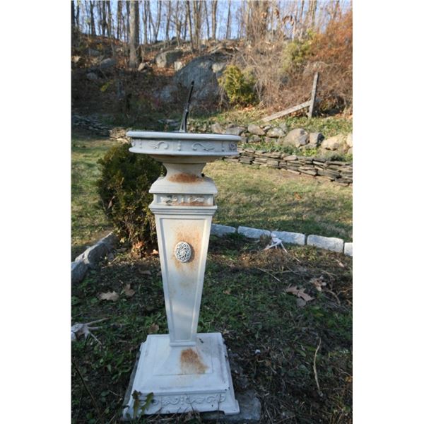 Vintage Cast Iron Pedastal base brass with sundial