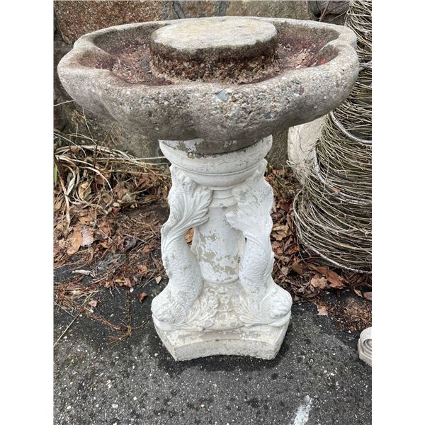Dolphin Molded Stone Birdbath