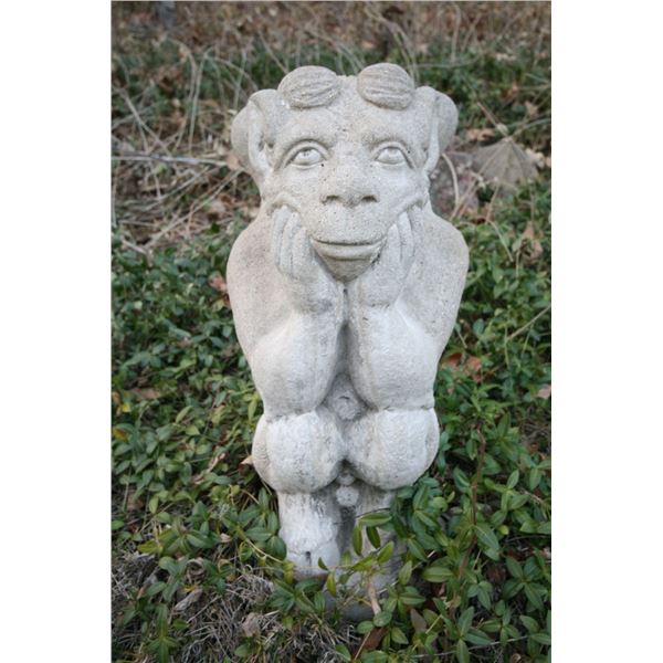 Two Sitting Satyr Gargoyle Statues