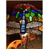 Image 1 : Decorative Leaded Tiffany Style Lamp w/ Dragonflies