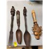 Image 1 : Black Forest Carved Fork and Spoons