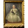 Image 2 : Rare Oil on Canvas Painting of young girl in bonnet with dog Ornate Gilded Frame