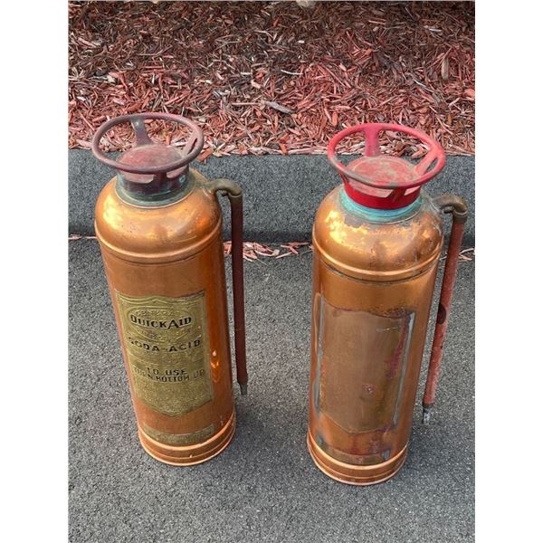 Vintage Copper Quick Aid  Soda Acid Fire Extinguishers 2