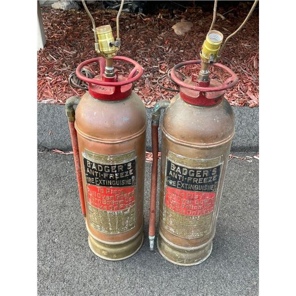 Vintage Fire Extinguisher Lighting  -Badgers AntiFreeze Fire Extinguishers