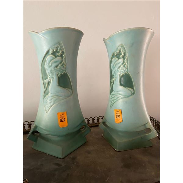 Roseville art nouveau pair vases