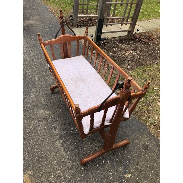Vintage Wooden Rocking Cradle