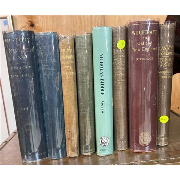PALM BEACH RARE BOOK COMPANY-Lot of (8) Rare books WITCHCRAFT in NEW ENGLAND and more