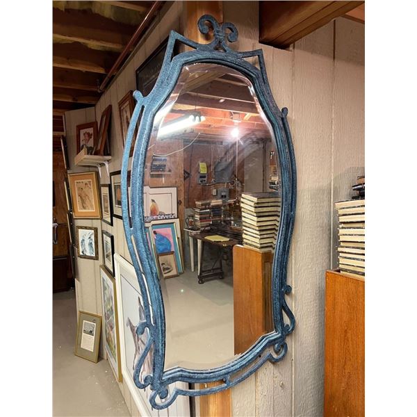 PALM BEACH ESTATE-Gorgeous Gray Metal Framed Mirror