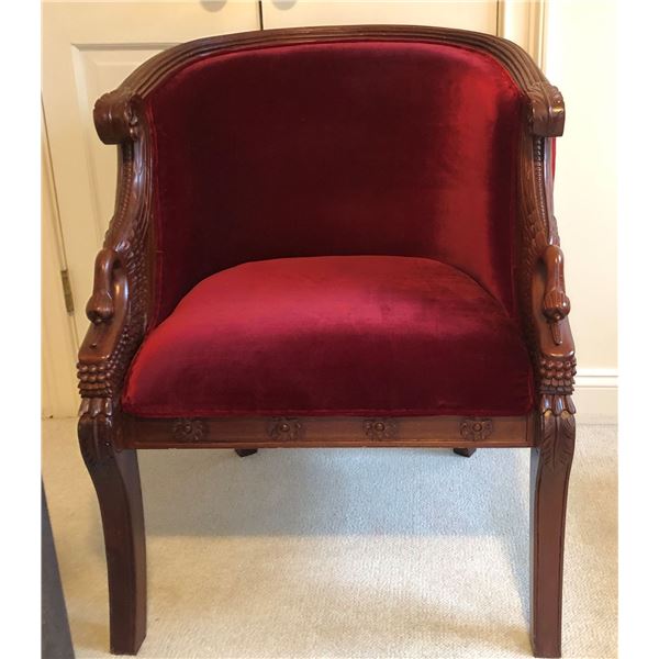 Vintage Cherry and Velvet Chair