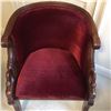 Image 2 : Vintage Cherry and Velvet Chair