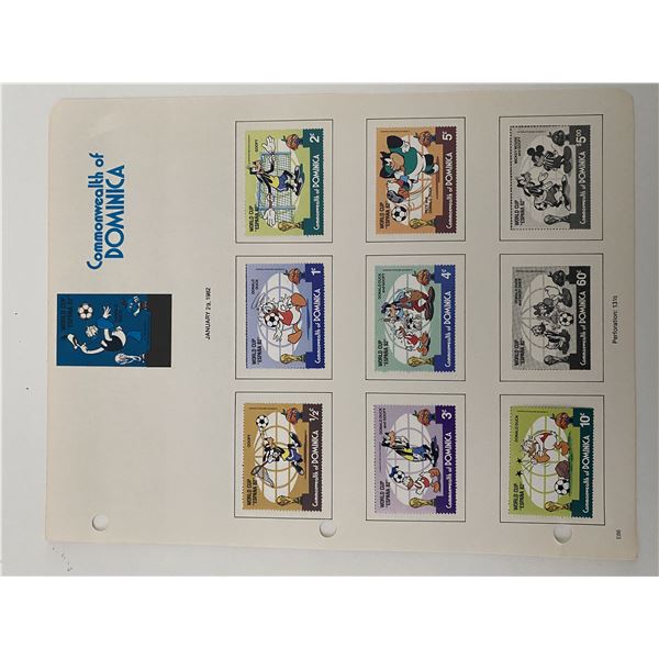 Walt Disney Mickey Mouse & Friends,  Donald Duck World Cup "Espana 82"  Stamp Sheet. Commonwealth of