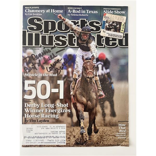Jockey Calvin Borel signed magazine page