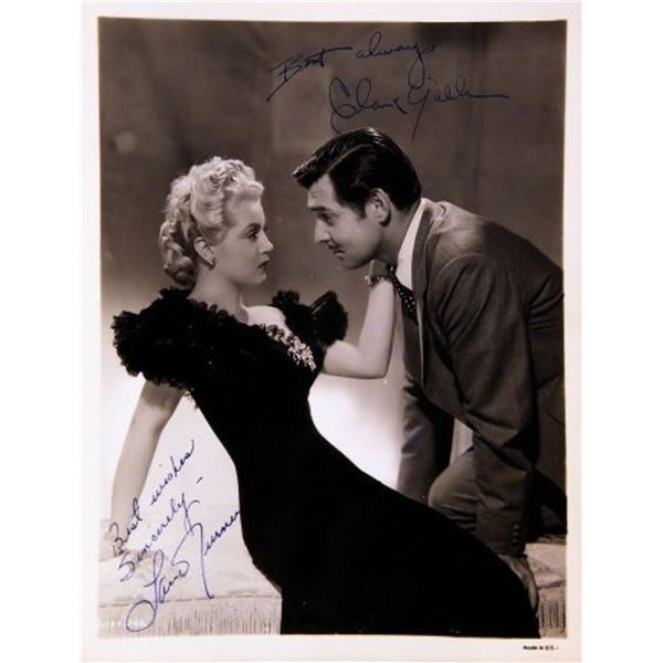 Clark Gable and Lana Turner signed portrait photo