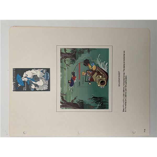 Walt Disney The Rescuers Christmas 1982 Stamp Sheet. Grenada Grenadines.