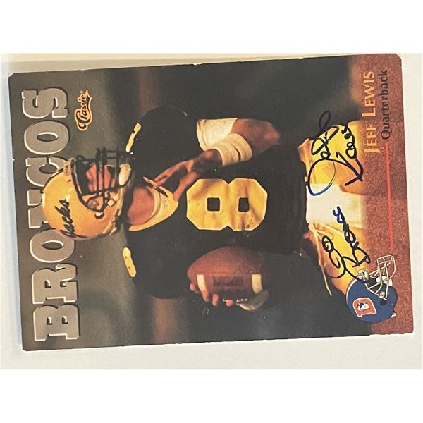Denver Broncos Jeff Lewis 1996 Classic #48 signed trading card