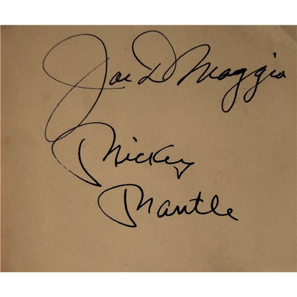 Joe DiMaggio and Mickey Mantle signature slip