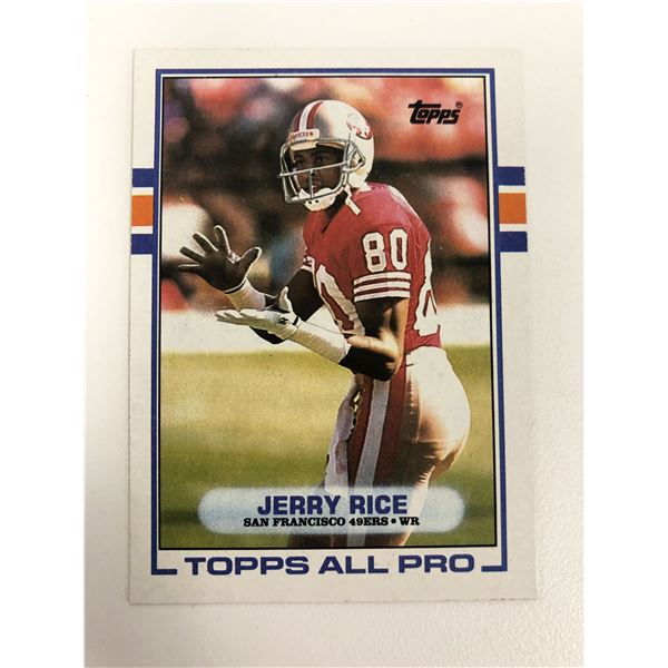 1989 Jerry Rice Topps All-Pro Football Card # 7 San Francisco 49ers