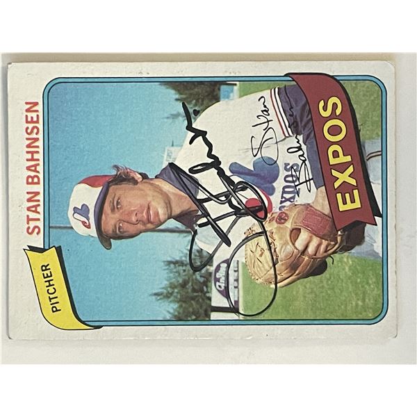 Montreal Expos Stan Bahnsen 1980 Topps #653 signed trading card