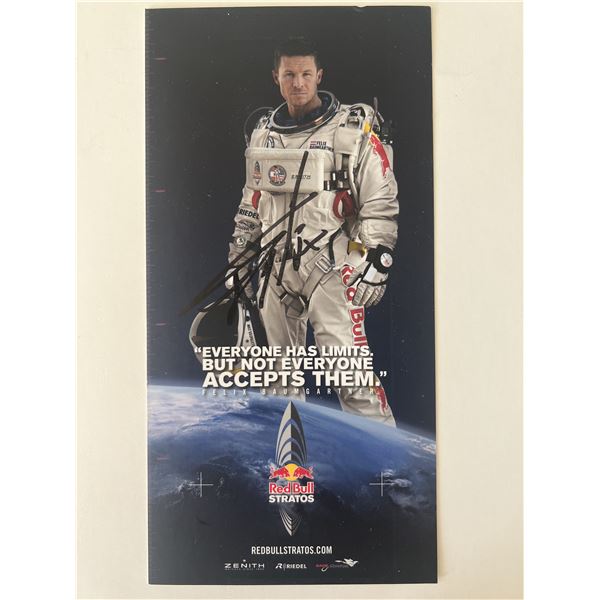 Red Bull Stratos project Felix Baumgartner signed promo card