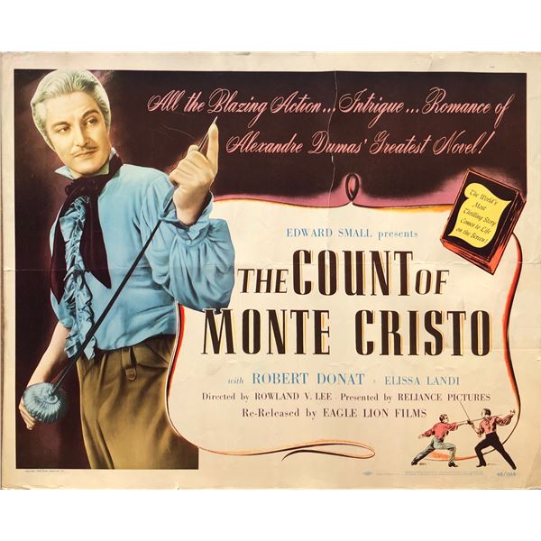 The Count of Monte Cristo 1948R original vintage display sheet