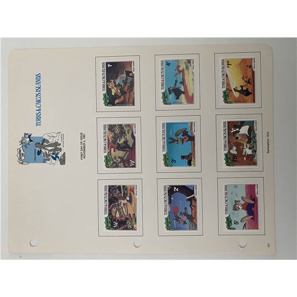 Walt Disney Uncle Remus  Christmas 1981 Stamp Sheet. Turks & Caicos Islands