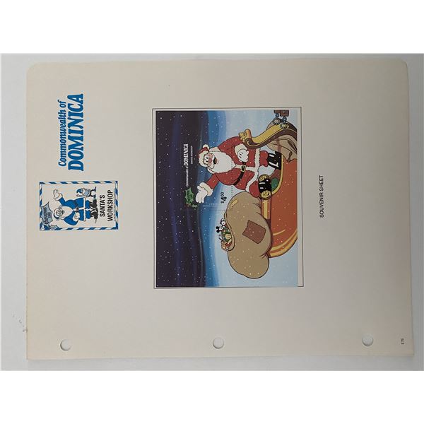 Walt Disney Santa's Workshop, Christmas 1981 Stamp Sheet. Commonwealth of Dominica.