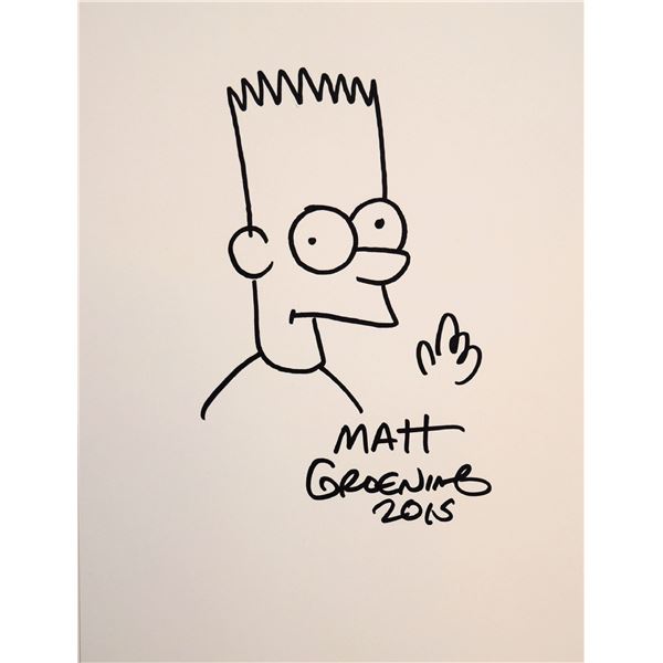 Bart Simpson drawn and signed sketch