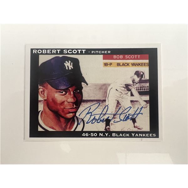 Robert Scott Negro League Pitcher Signed Baseball Card