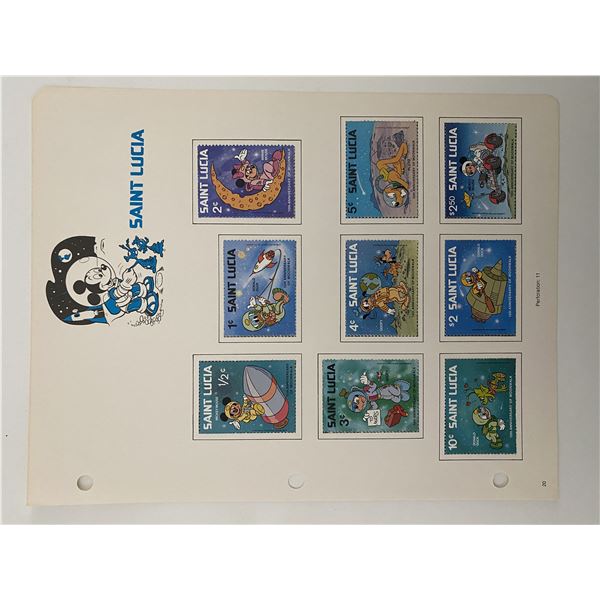 Walt Disney Mickey & Friends Stamp Sheet. Saint Lucia