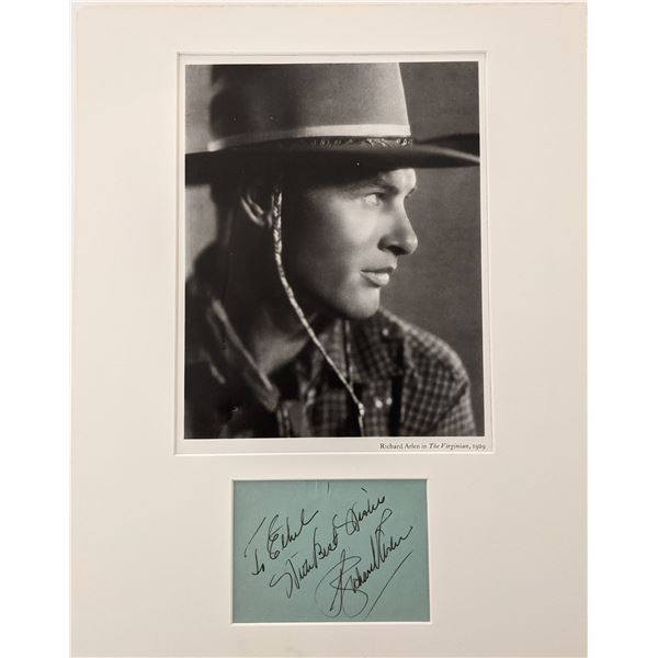 Richard Arlen Hand Signed Note & Vintage Photo
