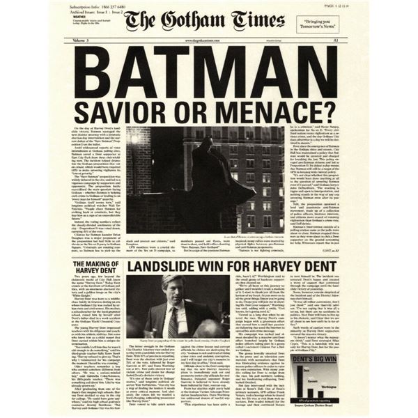 Batman The Dark Knight Gotham Times print