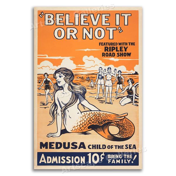Ripley Road Show Believe it or Not Medusa Child of the Sea Vintage Poster