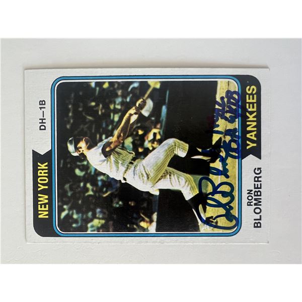 New York Yankees Ron Blomberg signed autograph card