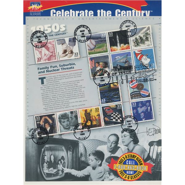 USPS 1950s Celebrate The Century Sheet of Fifteen