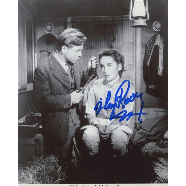Mickey Rooney signed "National Velvet" movie photo