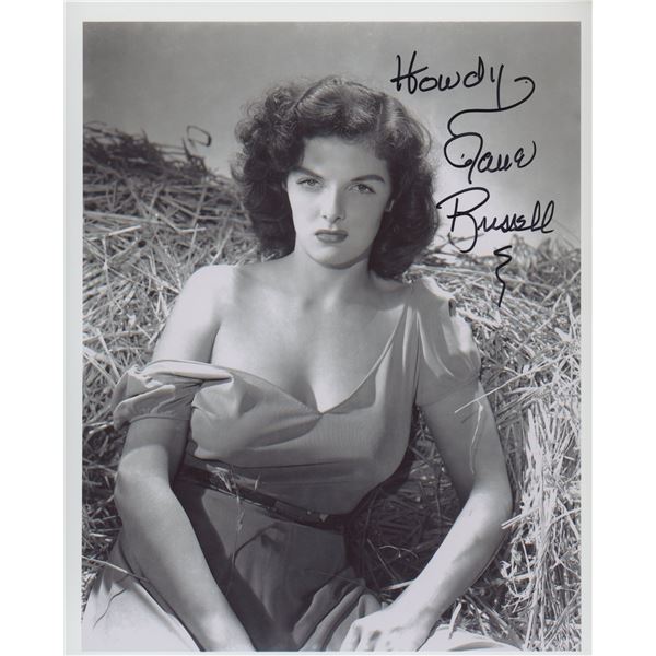 Jane Russell signed "The Outlaw" movie photo