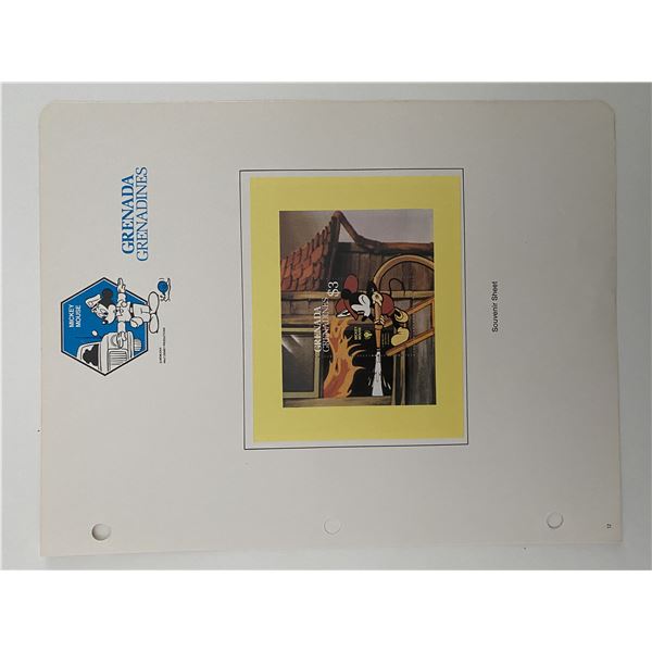 Walt Disney Mickey Mouse Stamp Sheet. Grenada Grenadines.
