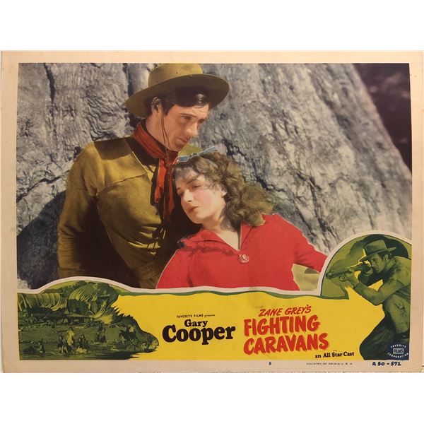 Fighting Caravans 1950R original vintage lobby card