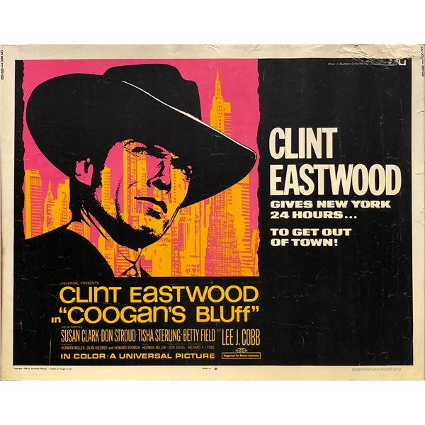 Coogan's Bluff 1968 original vintage display sheet