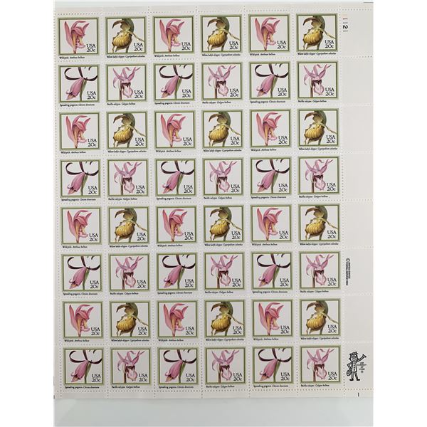 Wild Orchids of North America Sheet of 48 Stamps