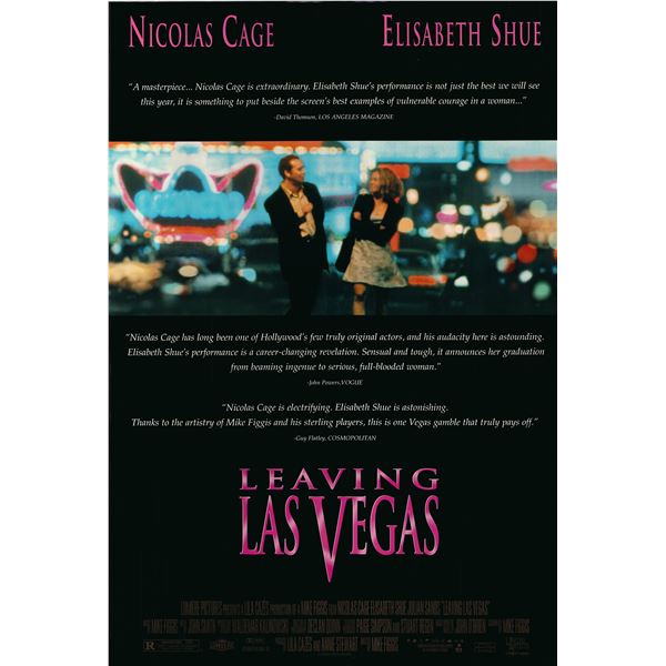 Leaving Las Vegas 1995 original one sheet movie poster