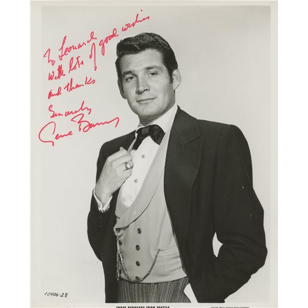 Gene Barry signed photo