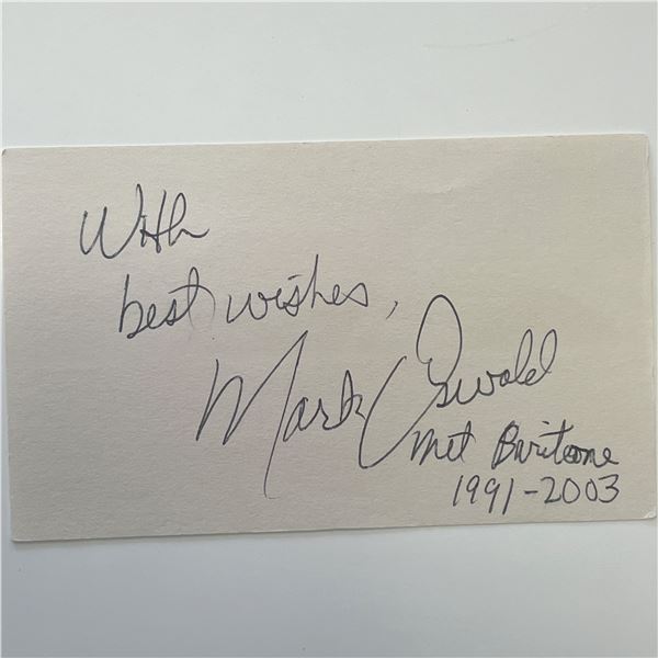 Met Opera Baritone Mark Oswald original signature