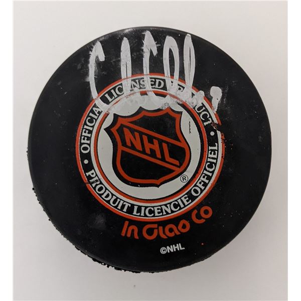 signed NHL puck