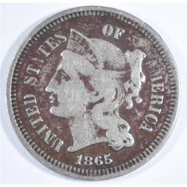 1865 3 CENT NICKEL VF