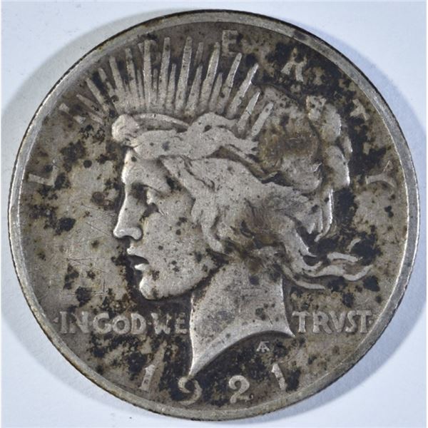 1921 PEACE DOLLAR VG SCRATCHES