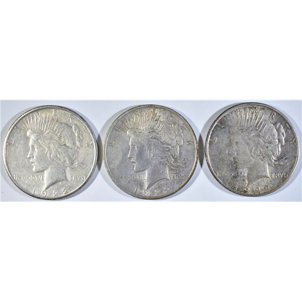 1922-P, D, S PEACE DOLLARS