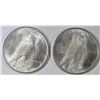 Image 2 : (2) 1923 PEACE DOLLARS BU