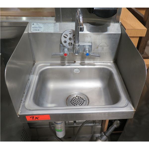 Advance Tabco 7-PS-40 Single Wall-Mount Sink w/ Splash Guards 13"x17"